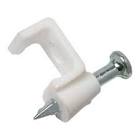 GRAPA PARA CABLES PLANOS C/CLAVO 8MM BLANCO (100 PZAS)