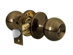 CERRADURA POMO TUBULAR BAÑO LATON ANTIGUO
