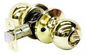 CERRADURA POMO TUBULAR BAÑO LATON BRILLANTE