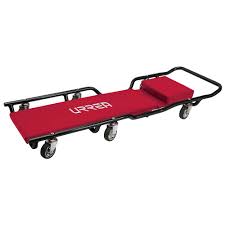 CAMA PARA MECANICO ACOLCHADA 43" (109 CM) RESPALDO AJUSTABLE 3 POSIC. CON 6 RUEDAS GIRATORIAS