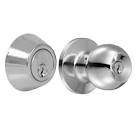 COMBO CERRADURA POMO BOLA CERROJO LLAVE-LLAVE ACERO INOXIDABLE
