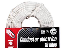 CABLE ELECTRICO CORDON FLEXIBLE 2 X 14 AWG (TIPO POT) COLOR BLANCO