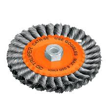 CARDA CIRCULAR ALAMBRE TRENZADO CARA DELGADA 6" X 0.020" X 7/8" ACERO AL CARBON