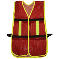 CHALECO DE SEGURIDAD MALLA AJUSTABLE GANCHO ROJO