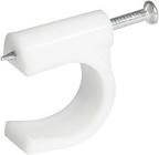 GRAPA PARA CABLE COAXIAL CON CLAVO 12MM BLANCO (BOLSA CON 20 PZAS)