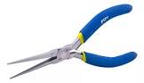 PINZA PARA ELECTRONICA 5.7/8"  PUNTA TIPO AGUJA RECTA MORDAZA LISA C/RESORTE