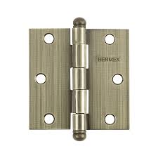 BISAGRA LIGERA CUADRADA 4" (98MM) LATON ANTIGUO CON TORNILLOS