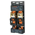 JUEGO DE SUJETADORES CON MATRACA 1"X8" RECUBRIMIENTO PLASTICO  (2 PZAS)