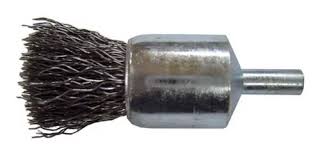 CARDA BROCHA ALAMBRE ONDULADO 7/8"X0.014"X1/4" CON VASTAGO ACERO