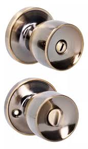 CERRADURA POMO TUBULAR COPA BAÑO LATON ANTIGUO
