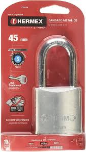 CANDADO METALICO 45MM GANCHO LARGO (BLISTER)
