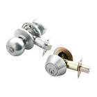 COMBO DE CERRADURA POMO CILINDRICO + CERROJO CROMO MATE GAMMA P/DOBLE