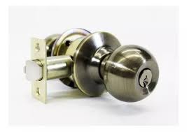 CERRADURA POMO CILINDRICO RECAMARA LATON ANTIGUO GAMMA P/DOBLE
