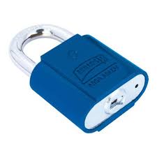 CANDADO METALICO 40MM GANCHO CORTO AZUL