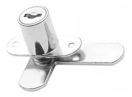 CERRADURA PARA MUEBLE PUERTA ABATIBLE CERROJO TIPO "L" NIQUEL"
