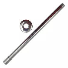 BRAZO PARA REGADERA DE FIERRO LARGO 37 CM X 13 MM Y CHAPETON DE ACERO INOXIDABLE