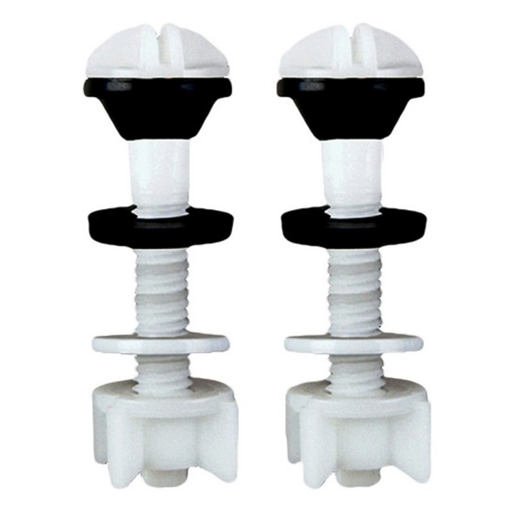 JUEGO DE TORNILLOS PLASTICO DE 3/8" PARA ACOPLAR W. C.