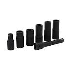 JGO. DE DADOS DE IMPACTO DOBLE ESTRIA CUADRO 1/2 PLG 7 PZAS
