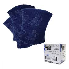 ALMOHADILLA DE FIBRA AZUL GRANO FINO ERGONOMICA 3.7/8"X5.1/2"X1/4" (SCOTCH-BRITE PROFESSIONAL)