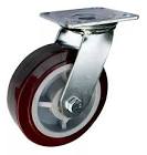 RODAJA DE POLIURETANO MARRON 4" RIN PLASTICO RODAMIENTO DE RODILLO SOPORTE TIPO PLACA GIRATORIA