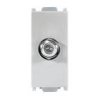 CONECTOR ELECTRICO PARA TV COAXIAL CON PLACA PLATA