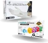 KIT BASICO DE PROTECCION 100 CUBREBOCAS+LENTES+2 PARES DE GUANTES LATEX+5 PAÑUELOS+CAJA