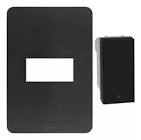 PLACA C/BOTON DE TIMBRE NEGRO MATE