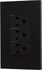PLACA C/3 CONTACTOS NEGRO MATE