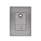 PLACA ARMADA INOX C/TOMA DE TELEFONO+C/TOMA COAXIAL DE T.V. DE 1 MODULO PLATA