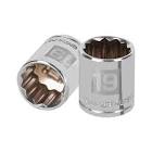 DADO DE 19 MM, 12 PUNTAS, CUADRO 3/8', TRUPER