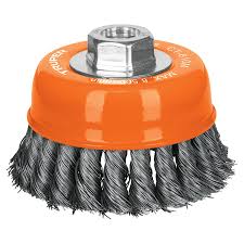 CARDA COPA 4' ALAMBRE TRENZADO FINO, EJE M14, TRUPER