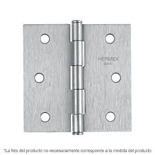 BISAGRA CUADRADA 3-1/2', SATINADO, CABEZA PLANA, BASIC