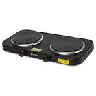 PARRILLA ELÉCTRICA 2 QUEMADORES DE DISCO, NEGRA, VOLTECK