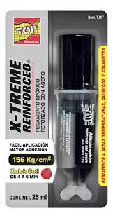 [TOP-TJXT] ADHESIVO EPOXICO EN JERINGA 25 ML NEGRO 4-6 MIN REFUERZO DE ACERO (X-TREME REINFORCED)