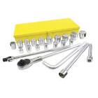 [SUR-105605] JUEGO DADOS CUADROS 3/4" 12 PTAS. (23 PZAS.) CJ. METALICA