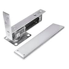 [LOC-10BR] BISAGRA MECANICA PARA PISO DOBLE ACCION DE VAIVEN NEGRA CON TORNILLOS (2 PZAS)