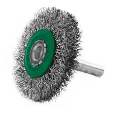 [TEN-1649] CARDA CIRCULAR ALAMBRE ONDULADO 2"X0.012"X1/4" ACERO INOXIDABLE C/VASTAGO TENAZIT
