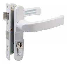 [LOC-10CL] CERRADURA EUROPEA PARA PUERTA DE ALUMINIO  COLOR BLANCO