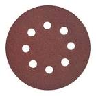 [TEN-1864] DISCO DE LIJA 5" G080 CON VELCRO CAFE TELA C/8 HOYOS