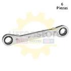 [URR-1182] LLAVE DE ESTRIAS DE MATRACA ACODADA 3/8"X7/16" 6 PTAS PULIDO ESPEJO