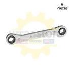 [URR-1187M] LLAVE DE ESTRIAS DE MATRACA ACODADA 19X21MM 12 PTAS PULIDO ESPEJO