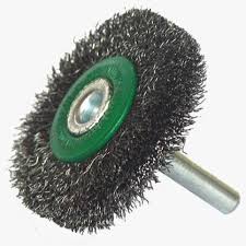 [TEN-2194] CARDA CIRCULAR ALAMBRE ONDULADO 2"X3/8"X1/4" ACERO AL CARBON CON VASTAGO