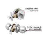 [LOC-11CB] COMBO DE CERRADURA POMO CILINDRICO + CERROJO LLAVE/MARIPOSA ACERO INOXIDABLE