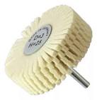 [TEN-2302] RUEDA FLAP DE FELPA DE LANA 3"X1"X1/4" C/VASTAGO