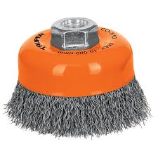 [TEN-2382] CARDA COPA ALAMBRE ONDULADO 5/8"X0.004"X1/8" CON VASTAGO ACERO AL CARBON