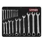 [URR-1202CM] JUEGO DE LLAVES COMBINADAS CON MATRACA REVERSIBLE STD (19 PZAS) ESTUCHE DE VINIL