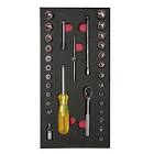 [URR-CH102] JUEGO DADOS Y ACCESORIOS CUADRO 1/4" - ESTANDAR - CORTOS & LARGOS (26 PZAS)