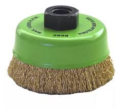 [TEN-2858] CARDA COPA ALAMBRE ONDULADO 3"X0.012"X5/8-11" 7/8" ACERO LATONADO CHIP-CUT