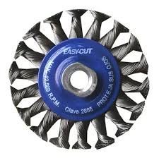 [TEN-2885] CARDA CIRCULAR ALAMBRE TRENZADO 4"X0.014"X5/8-11HX3/8" ACERO AL CARBON EASY-CUT