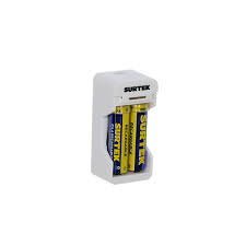 [SUR-CP2] CARGADOR PARA PILAS SURTEK 2A-3A CON 2 PILAS AA